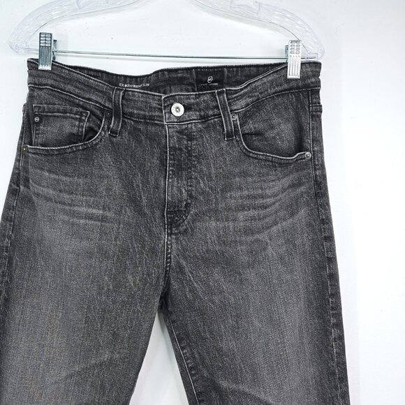 AG Ex Boyfriend Slouchy Slim Jeans in Black Roadway - Picture 6 of 14